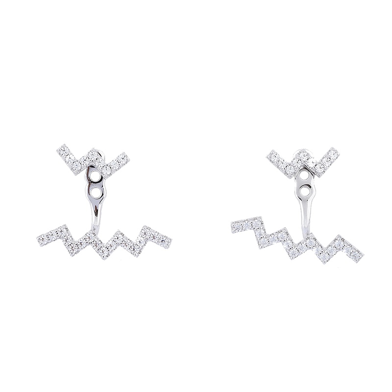 APM Monaco镶晶钻银耳环耳钉女 简约耳饰 时尚气质女新款