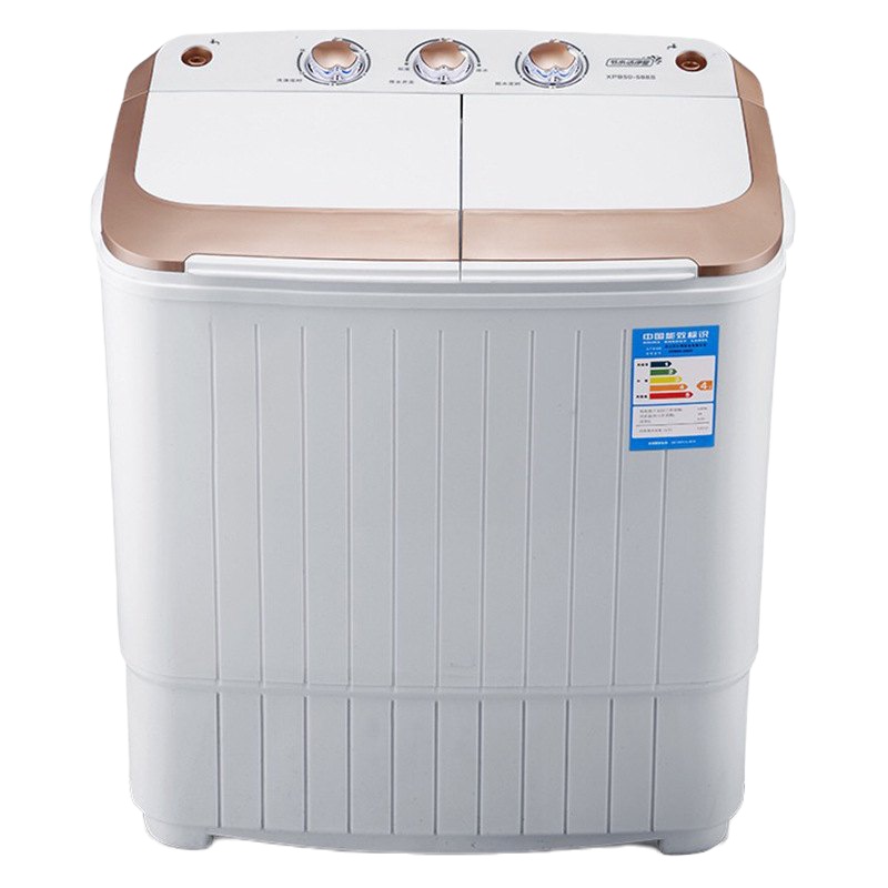 5KG公斤双桶双杠半自动迷你小型家用洗衣机脱水甩干不锈钢桶代发 红色+UV蓝光