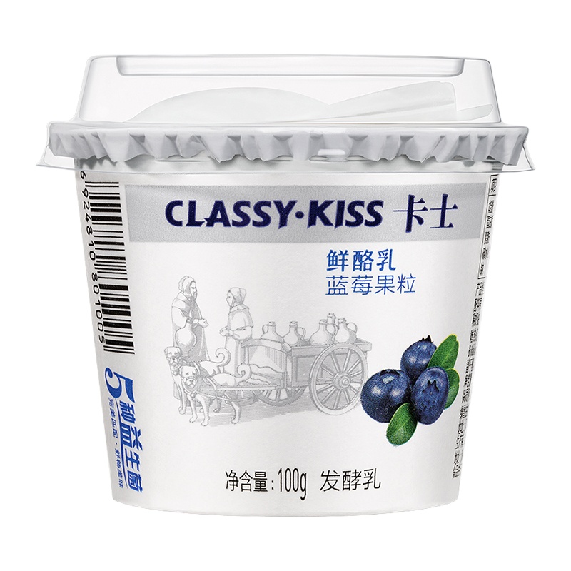 卡士100g蓝莓味杯酸奶