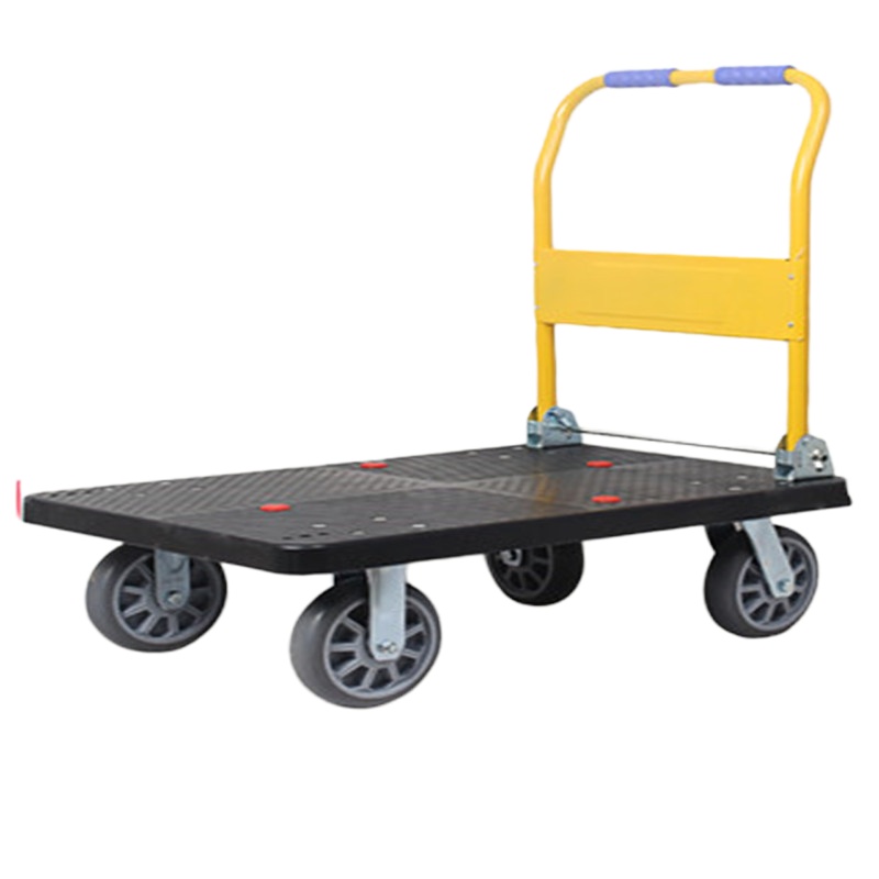 得力(deli) 板车拖车小推车货拉货车手推车搬运车平板车推货车轻便折叠便携 黑色