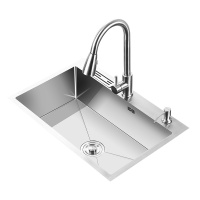 爱家生活 厨房304不锈钢水槽单槽套餐加厚洗菜盆家用洗碗池水池手工大单槽