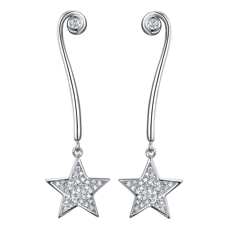 佰色传情(BRIR) S925银时尚长款气质耳饰星星