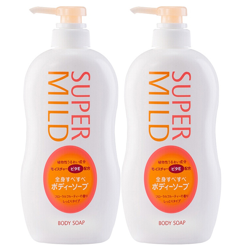 资生堂惠润(SUPER MiLD)润泽型 (淡雅果味香)沐浴露 650ml (日本原装进口沐浴乳)*2
