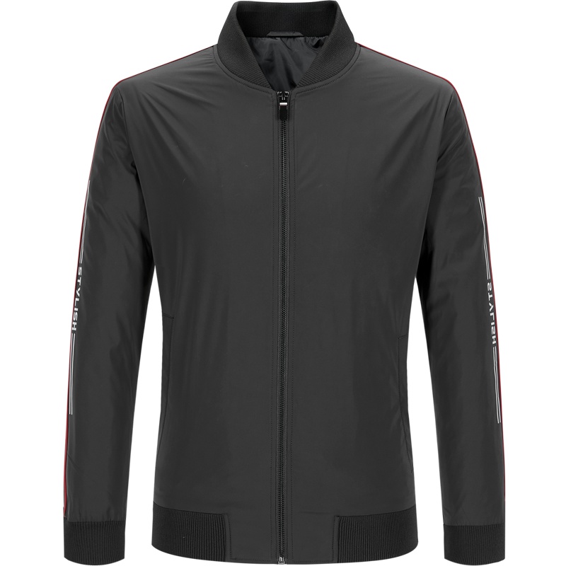 HLA海澜之家棒球领字母拼接夹克2019秋季休闲时尚外套男HWJAD3R190A