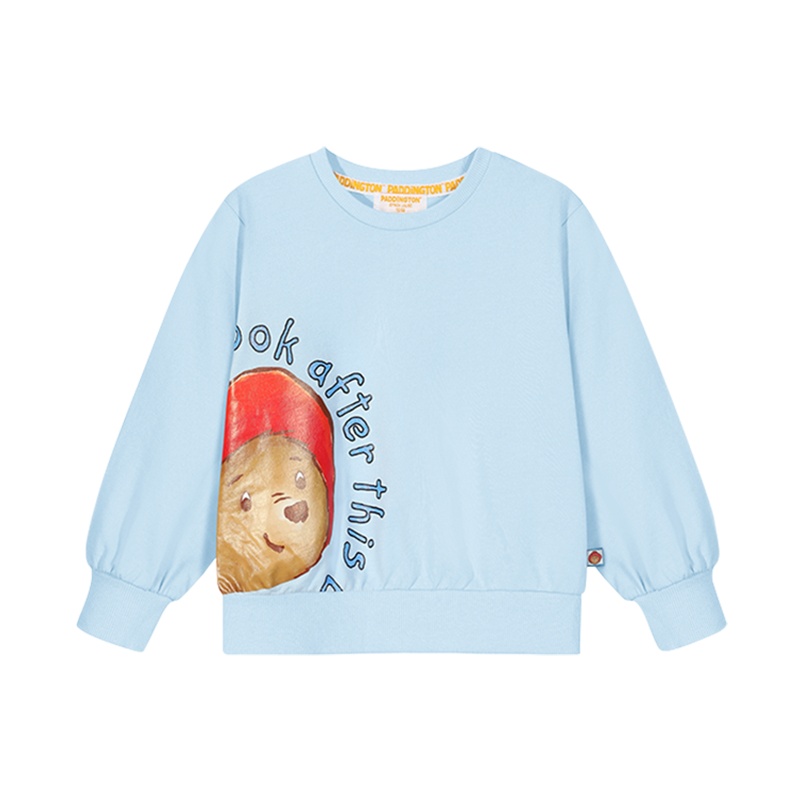 Paddington Bear帕丁顿熊2021女童卫衣春新款卡通熊印花长袖圆领上衣