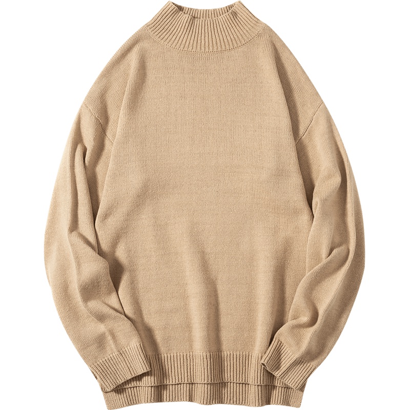 aiken/爱肯男士毛衣圆领套头毛衫纯色打底长袖针织衫