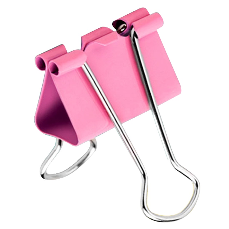 得力8556-6#长尾票夹15mm(筒装)(混)(60只/筒)5筒彩色