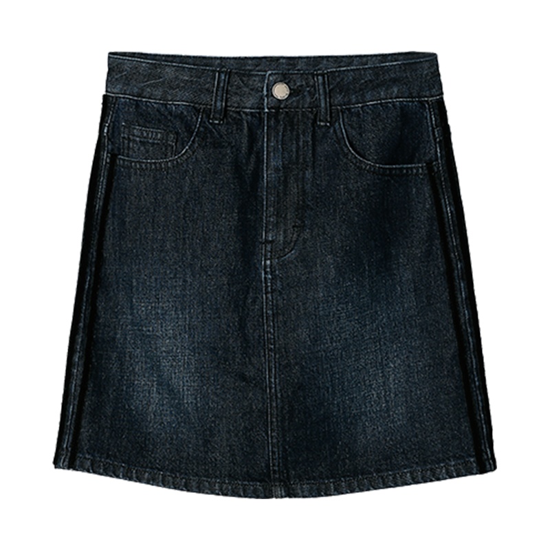 OSA欧莎春装新款 时尚口袋牛仔半身裙