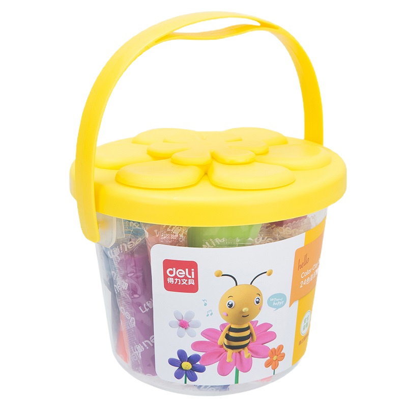 得力(deli)24色花瓣造型彩泥 儿童玩具橡皮泥手工DIY玩具套装 6483