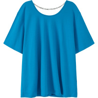 OtherMix辣妹露背T恤女2021年夏季新款圆领宽松链条时尚短袖上衣