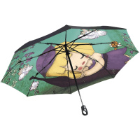 天堂伞全自动张小盒系列折叠晴雨伞两用黑胶防晒遮阳太阳伞男女款 自动款醉美人