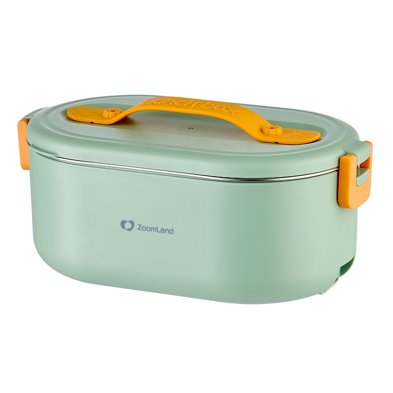 卓朗(Zoomland) 电热饭盒上班族保温饭盒大容量加热饭盒不锈钢饭盒保温便当盒迷你电饭煲餐盒免注水 水绿色