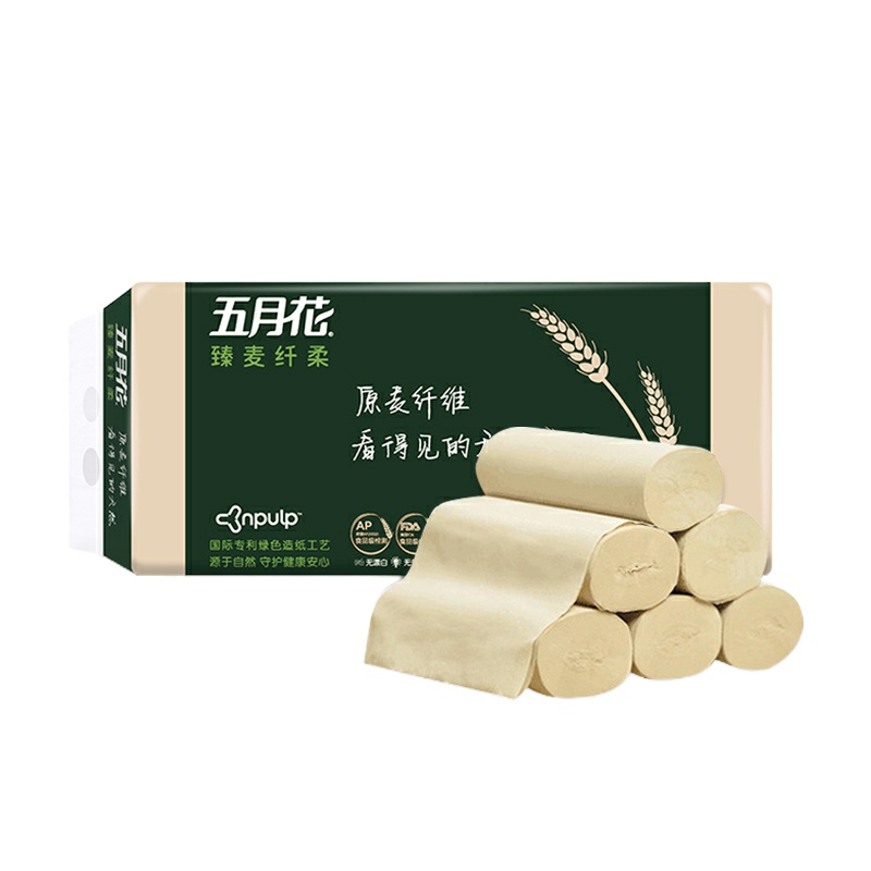 五月花 A23AB00 卫生纸 臻麦纤柔 3层 80g无芯卷纸 10卷/件 5件装(单位:件)