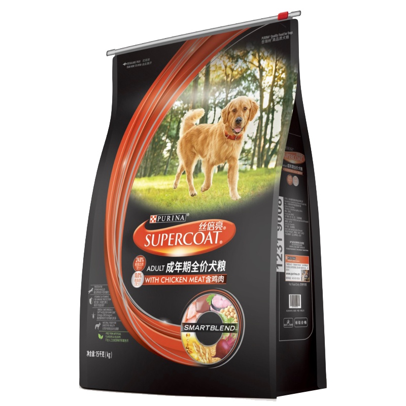 丝倍亮(supercoat)成犬全价犬粮15kg成年期通用狗粮30斤