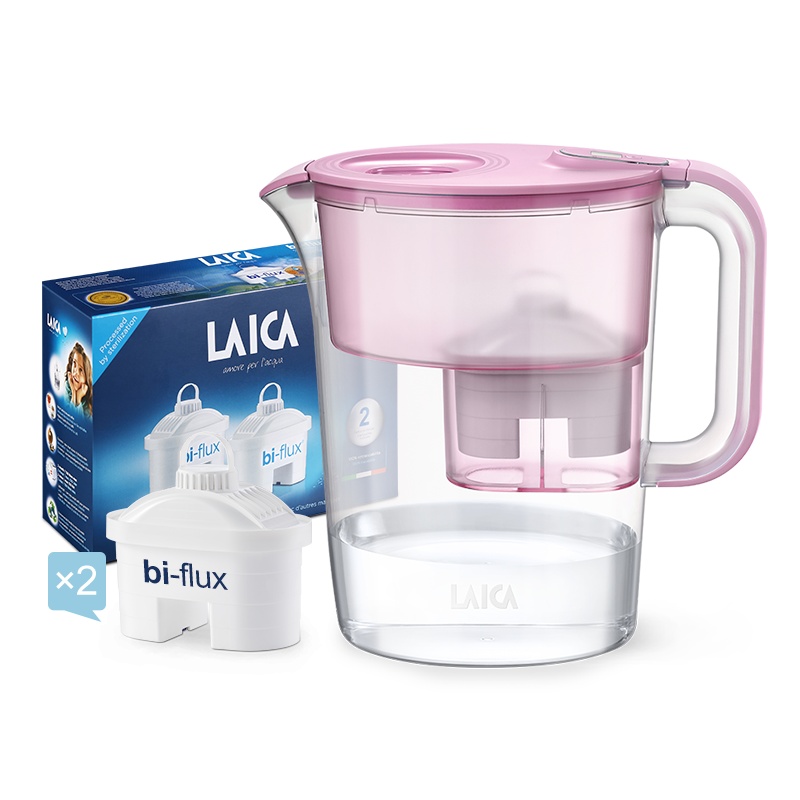 莱卡(LAICA) 滤水壶LA35EN-P 便携式家用滤水壶 过滤净水器 西西里系列3.5L樱花粉 进口滤芯 一壶三芯装