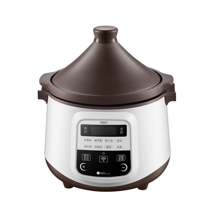 亚摩斯(AMOS)HUAWEI HiLink智能电炖锅APP智能互联4L大容量紫砂内胆智能预约AS-WD40F