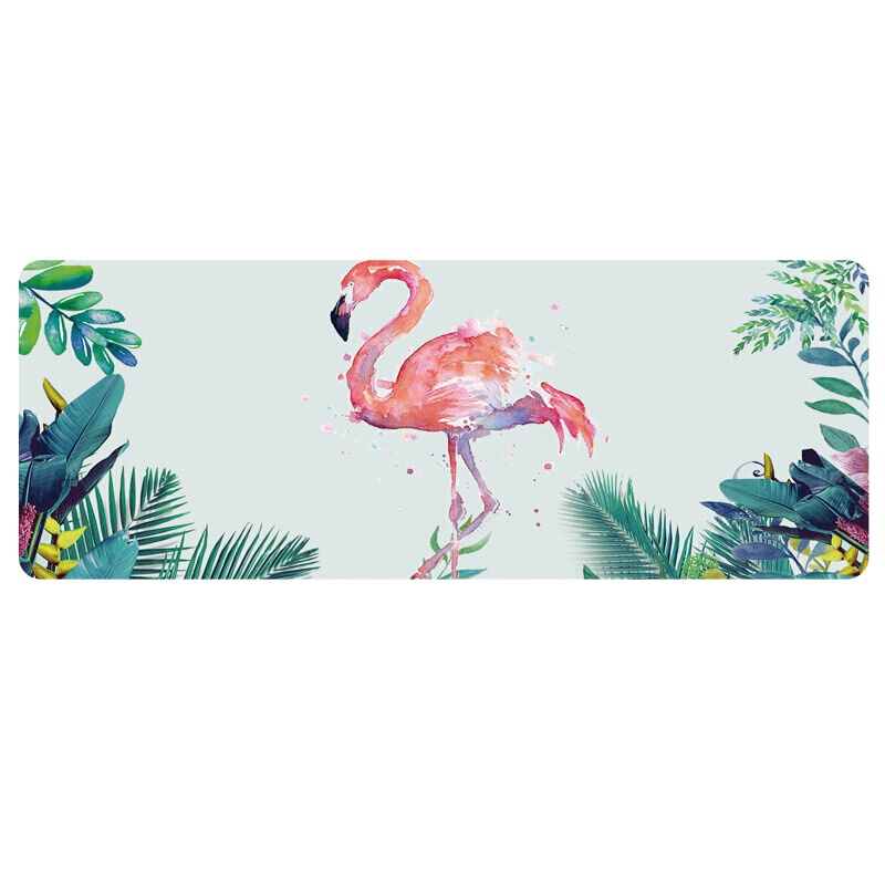 灵蛇 游戏鼠标垫 超大电脑桌垫 加厚办公桌键盘垫 精密包边 防滑 可水洗 P520火烈鸟