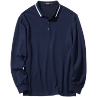 千纸鹤青年polo衫男长袖简约休闲青年修身弹力棉T恤内搭衣服25006
