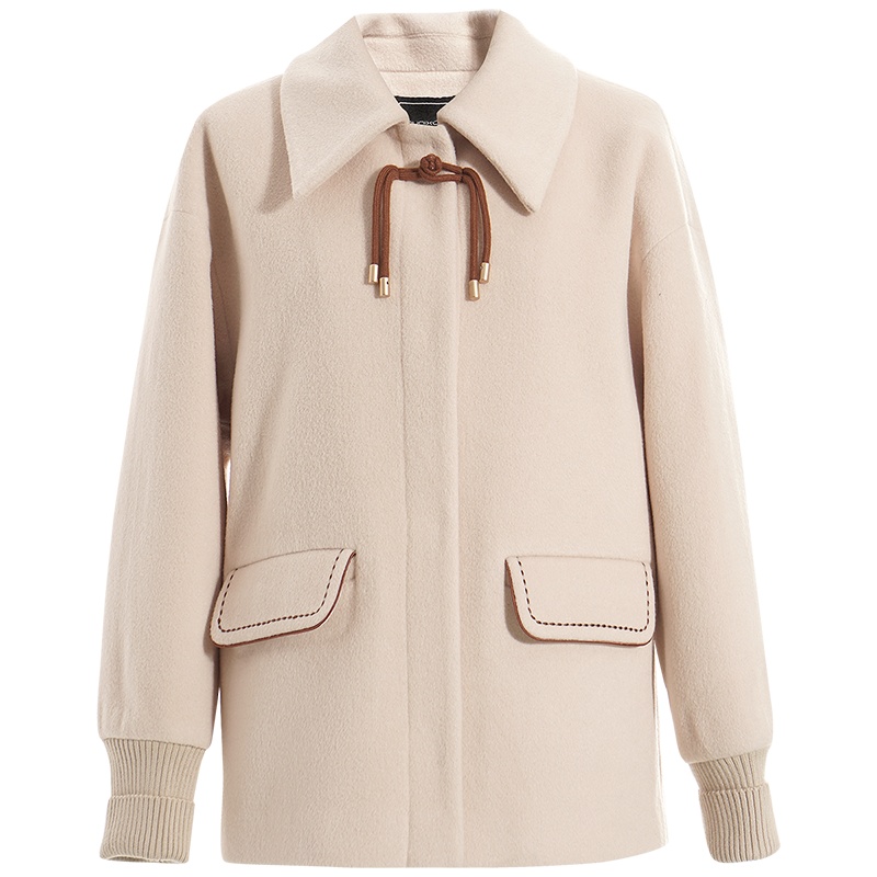 OUNIXUE欧昵雪 | [气质呢子外套]秋冬季翻领盖袋短款上衣小个子潮毛呢大衣女