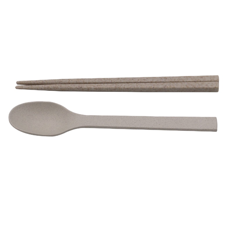 小麦环保秸杆餐具三件套 勺叉筷子儿童学生可爱餐具套装 便携餐具Q3|单勺筷