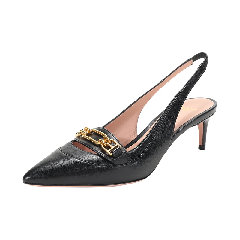 BALLY 巴利 女士 羊皮马衔扣尖头露跟浅口鞋高跟鞋DIANET 55