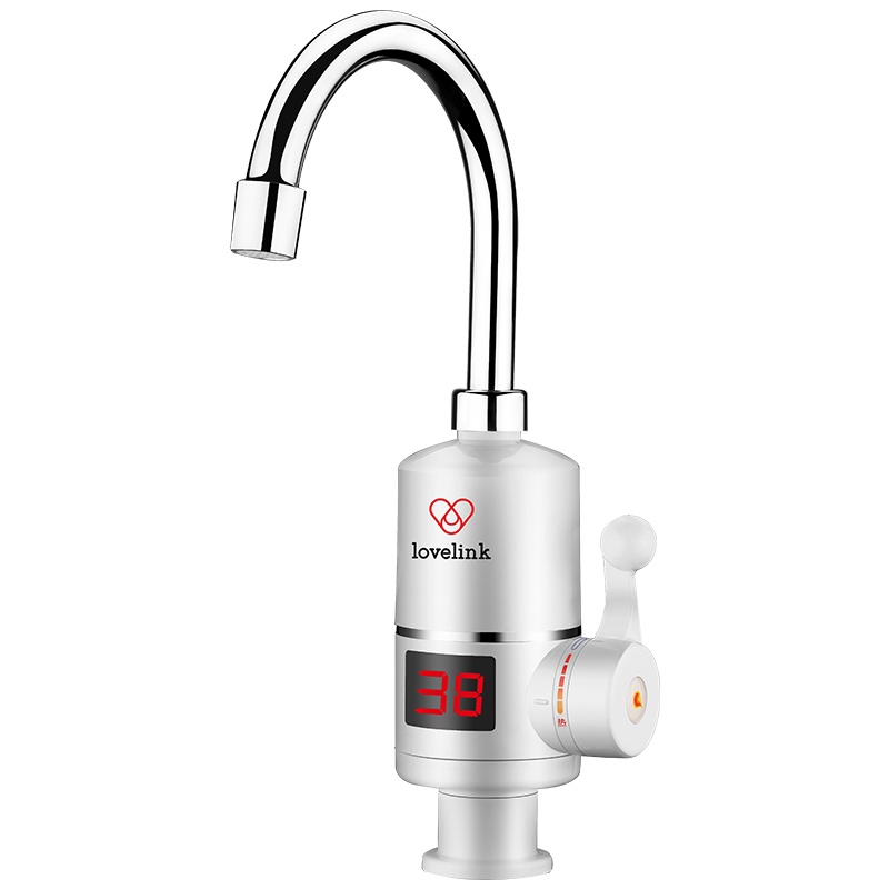 热恋(LoveLink)电热水龙头DF01数显(大弯)+ 漏电保护插头 速热小厨宝 即热式电热水器