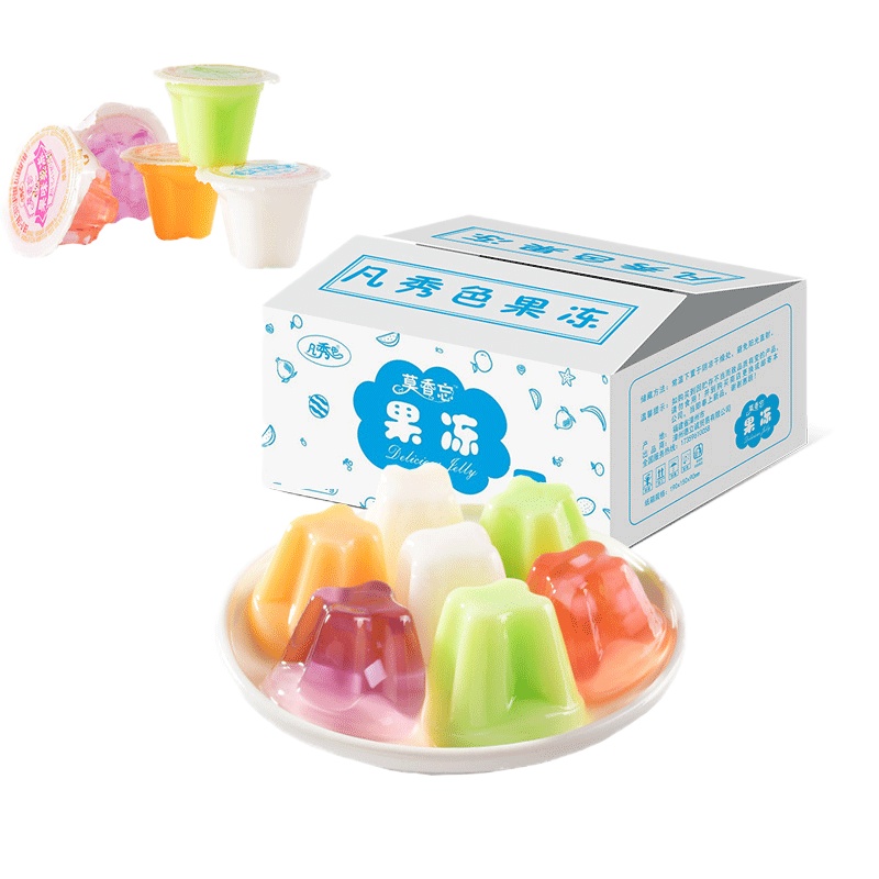 多口味混合果味果冻布丁500g/箱零食点心