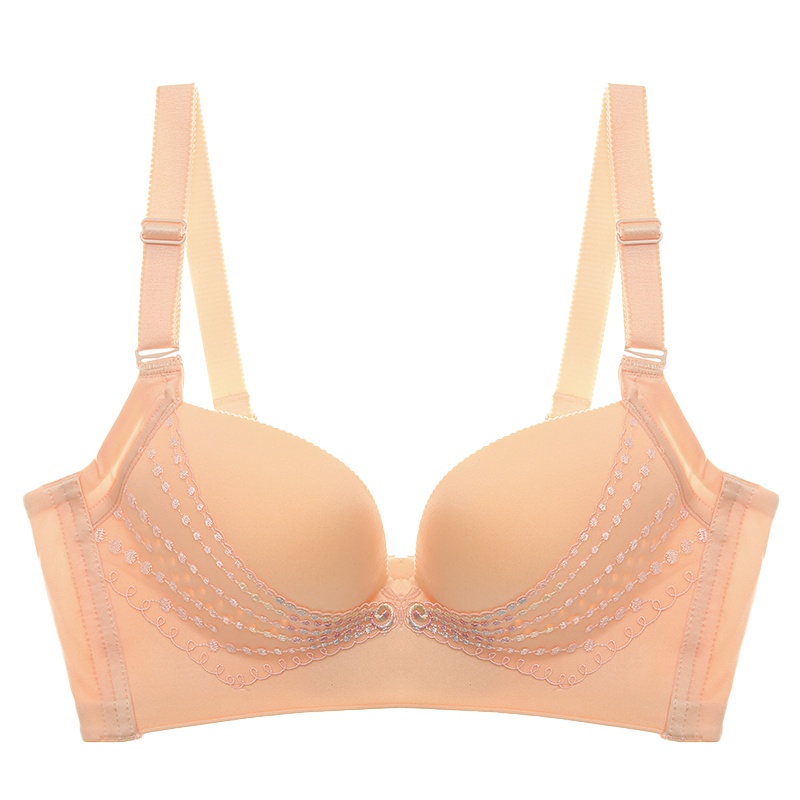 都市丽人刺绣蕾丝轻盈透气洞洞杯无痕薄杯女士内衣聚拢文胸罩YB8412