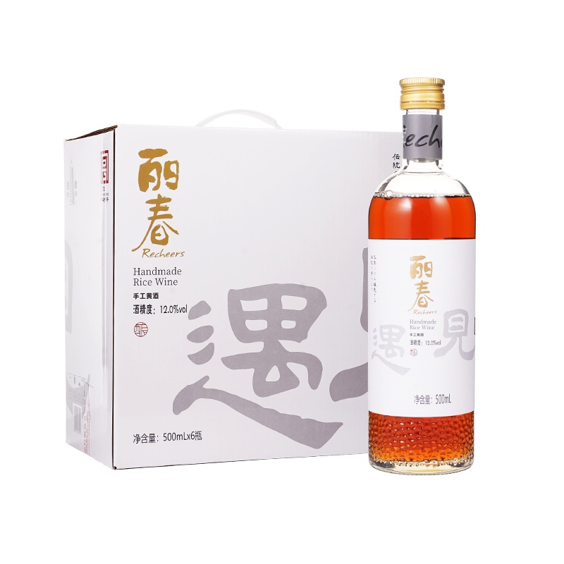[新品]塔牌六年丽春500ml*6瓶装整箱礼盒花雕酒半甜绍兴产黄酒