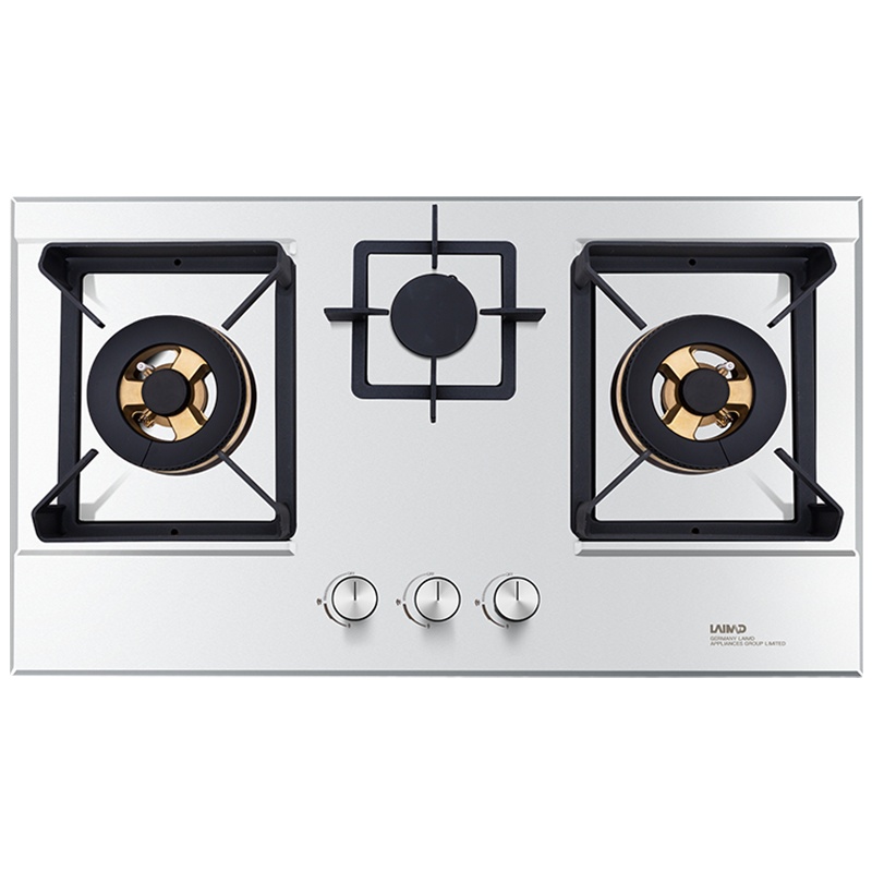 德国莱梅德(LAIMD)JZY-B07 液化气灶嵌入式 台嵌两用 不锈钢面板4.5kw三眼燃气灶嵌入式灶具