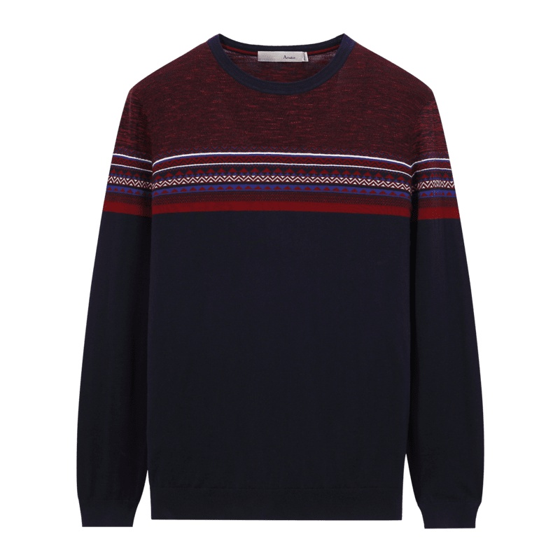 Artsdon/阿仕顿毛衫春秋款男士时尚圆领休闲羊毛衫男