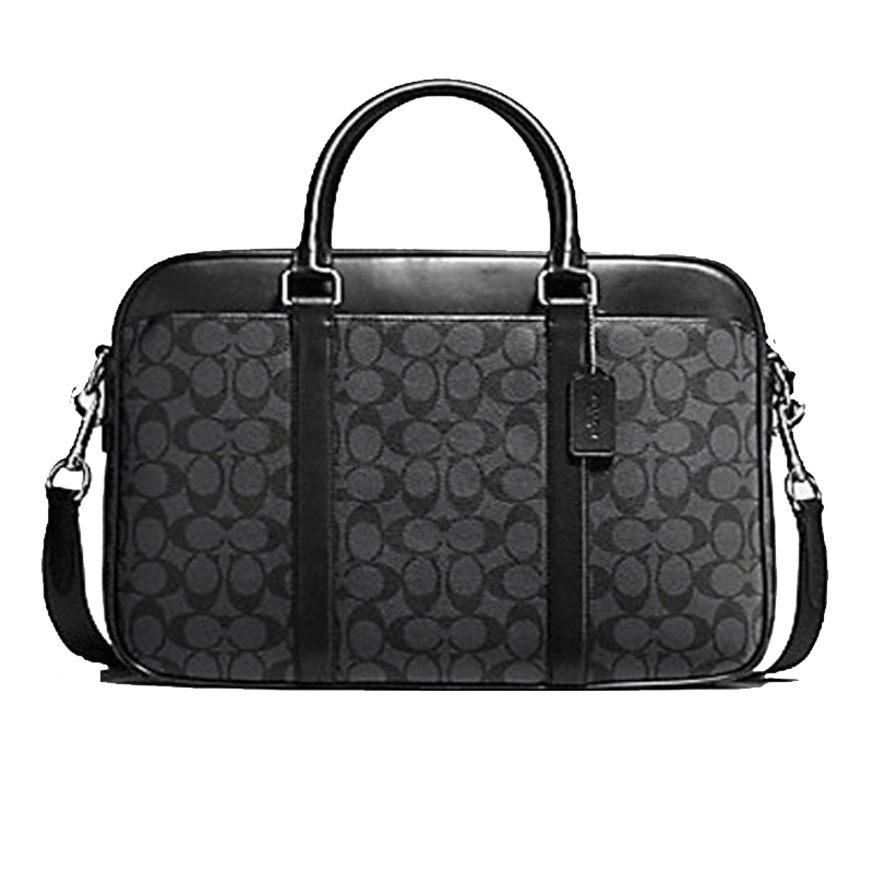 [直营]蔻驰(COACH) C纹涂层帆布配皮硬质男士手提包单肩包商务公文包 电脑包 男包