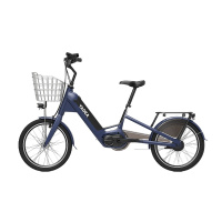 雅迪(yadea)SC500高端亲子车电踏车36V进口锂电版雅迪电瓶自行代步车 深空蓝