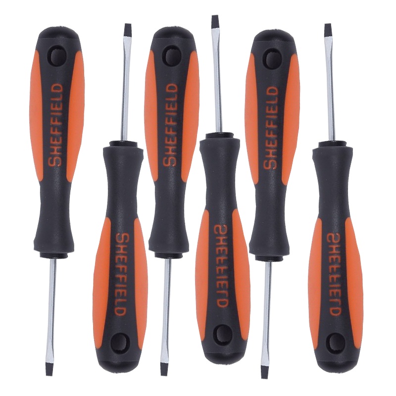 钢盾双色柄一字螺丝刀 S056115