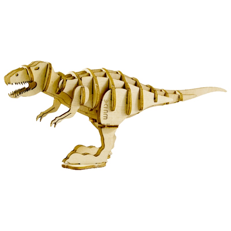 WUDE 霸王龙恐龙系列立体3d拼图木质diy积木玩具儿童手工拼装模型组装插片