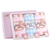 亚光(LOFTEX) hellokitty 纯棉印花卡通小毛巾 三条装随机礼盒26X47cm 39克