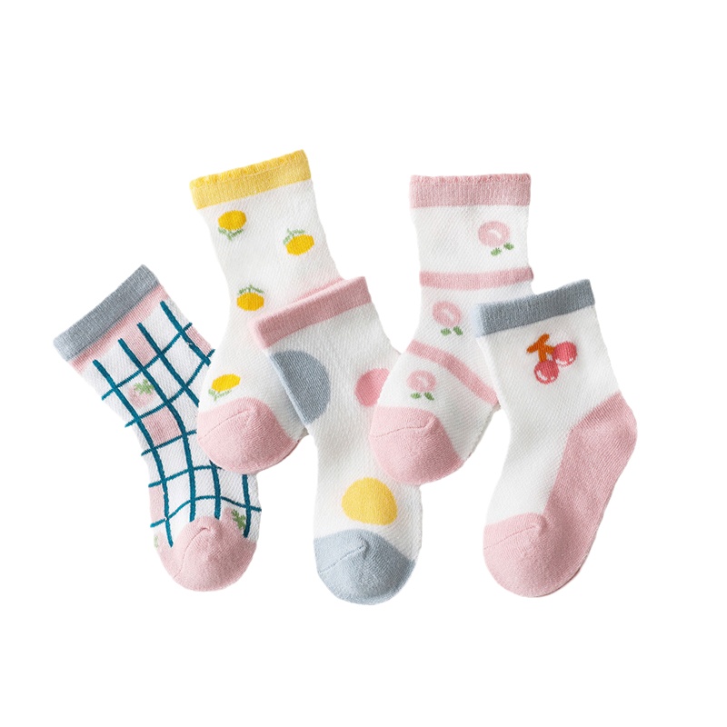 精典泰迪[轻薄透气5双装]2021夏季新款可爱网眼宝宝袜子儿童袜子