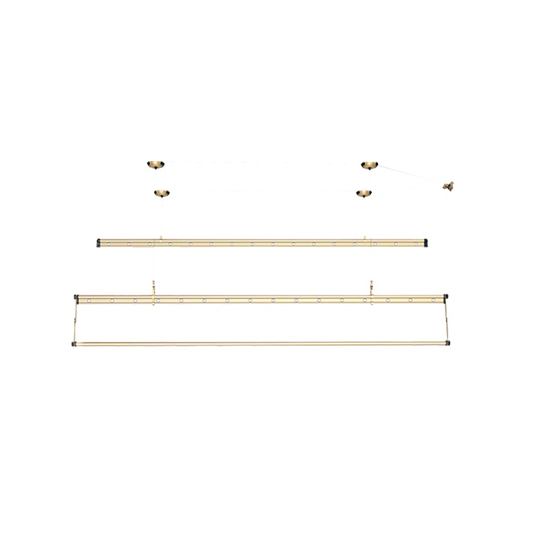 好太太(Hotata) 升降晾衣架 GW-6680D 手摇晾衣架金色 升降晒衣杆手摇双杆式三杆式室内阳台家用