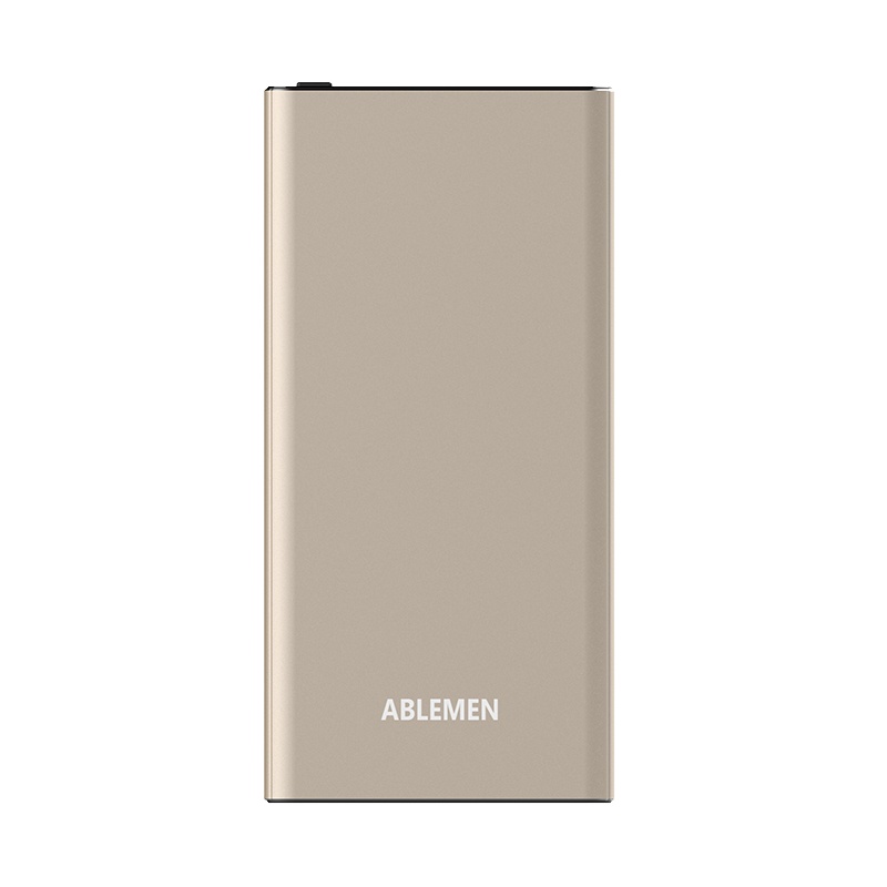 爱搏儿(ABLEMEN)超薄10000毫安 移动电源/充电宝 聚合物移动电源 双输出/双输入 土豪金(新版)