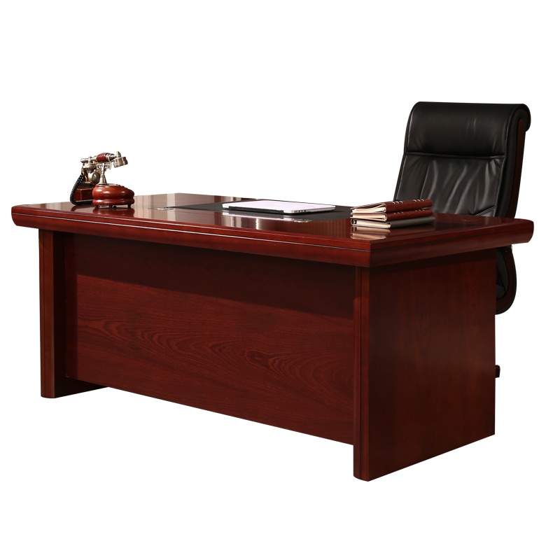 全简经理桌主管办公桌总裁老板桌油漆实木贴皮大班台含侧柜小吊柜