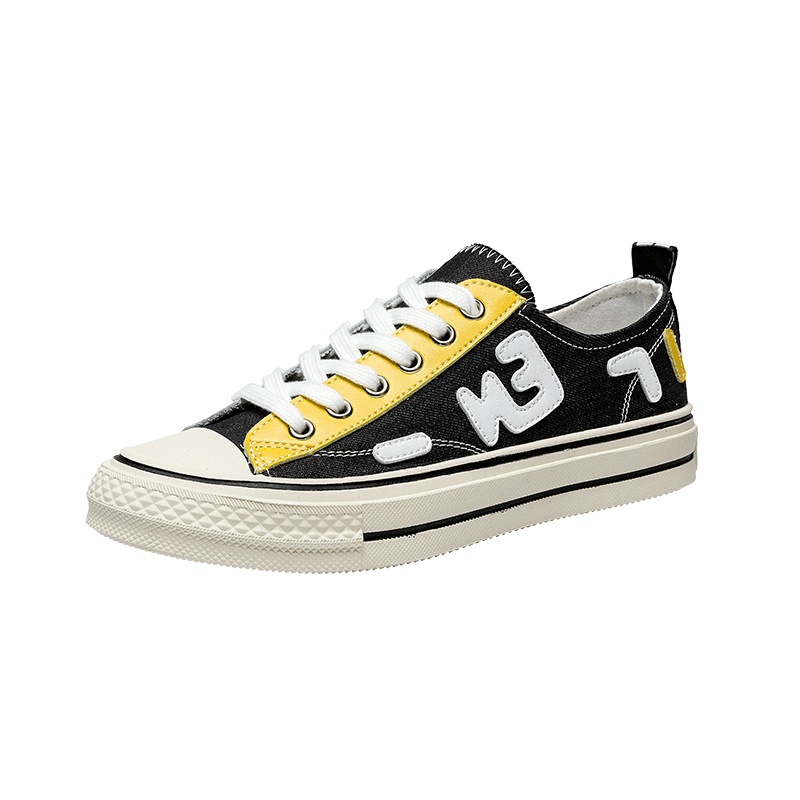 马克华菲女鞋2019夏季新款ins潮个性字母低帮系带学院风帆布鞋女