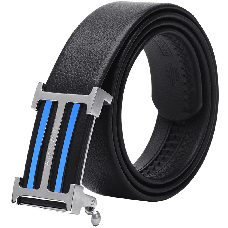 梦特娇皮带男自动扣男士真皮商务休闲腰带时尚百搭青年中年裤腰带