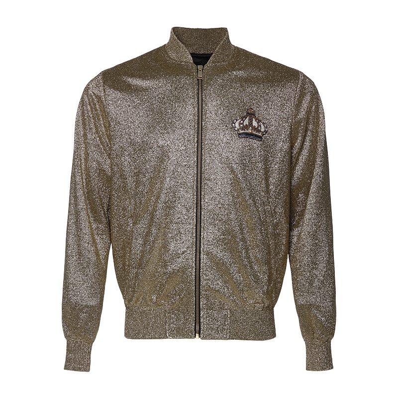 范思哲/VERSACE 19春夏新品 女士长袖立领夹克 意大利 新款金色