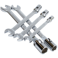 全抛光单头角度套筒开口扳手 单头活动套筒两用扳手 13mm 6607 1把