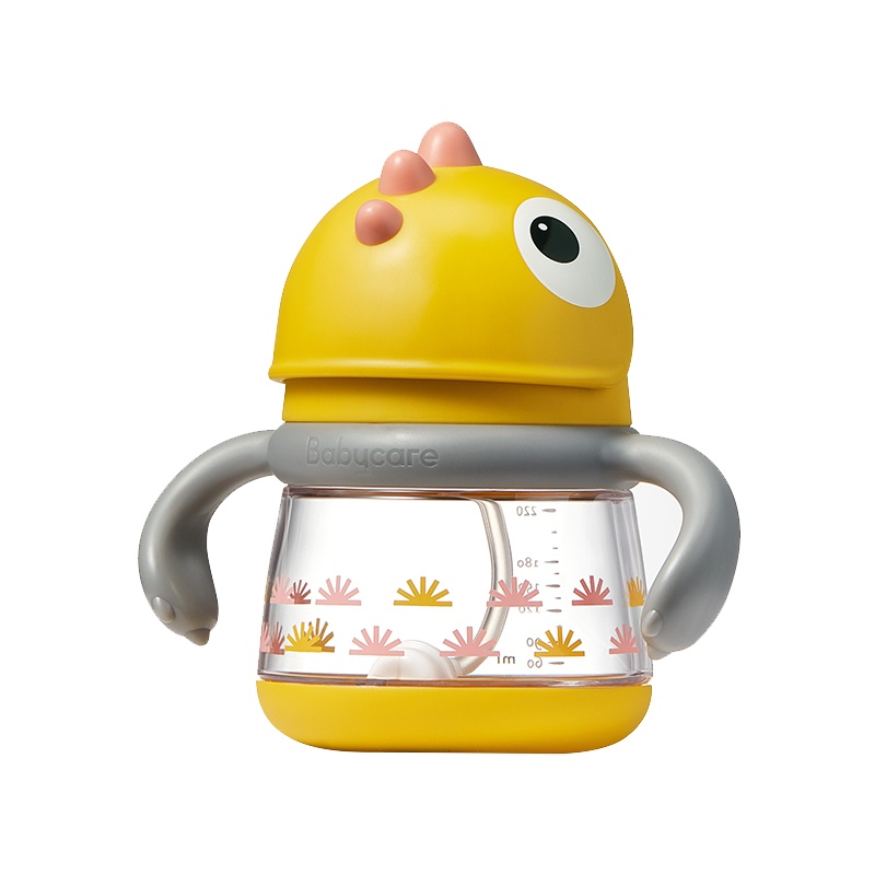 babycare婴儿恐龙学饮杯6个月宝宝喝水杯PPSU儿童吸管杯外出携带防摔-150ml-科洛玫