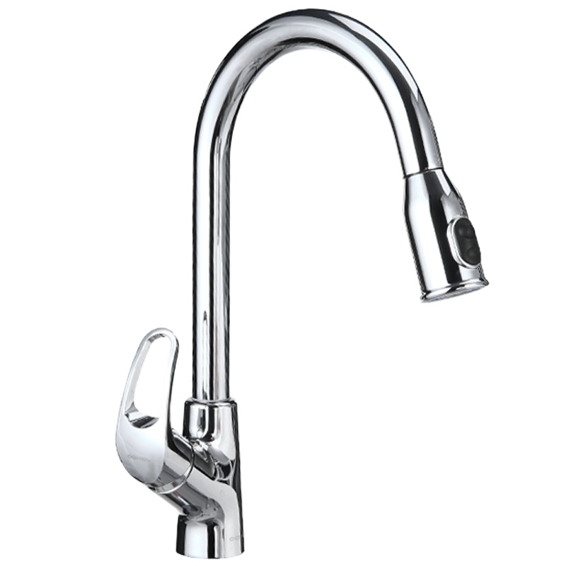 JOMOO九牧家用厨房水槽全铜冷热抽拉式单把单孔厨房洗菜盆抽拉龙头33053