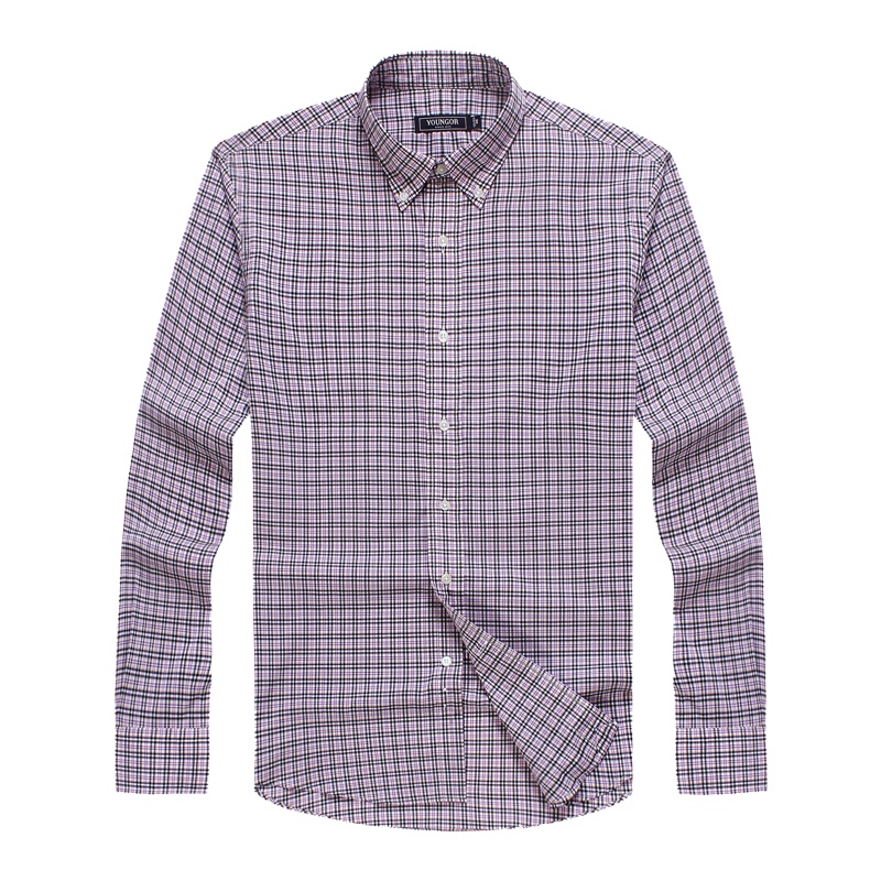 Youngor/雅戈尔秋冬新品男士商务正装纯棉紫色修身长袖衬衫256KKY