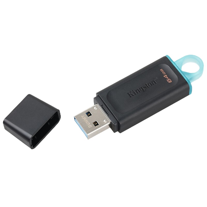 金士顿(Kingston)DTX 64GB U盘USB3.2 Gen 1高速优盘 电脑学生办公闪存盘防尘拔盖设计 蓝色