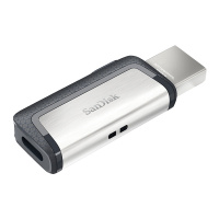 闪迪(Sandisk)256GB U盘 Type-C接口 至尊高速安卓手机电脑两用双接口OTG内存扩容 灰色