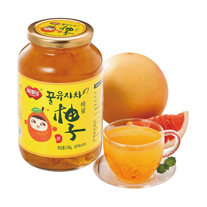 福事多蜂蜜柚子茶1000g 冲饮泡水喝的冲泡饮品韩式水果茶饮花果茶酱